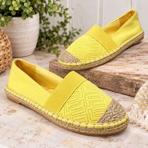 London Fog Karolyn Yellow Espadrille Slip On Loafers Womens Size 5.5 Coastal